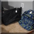 H14. Vera Bradley and black bag. 